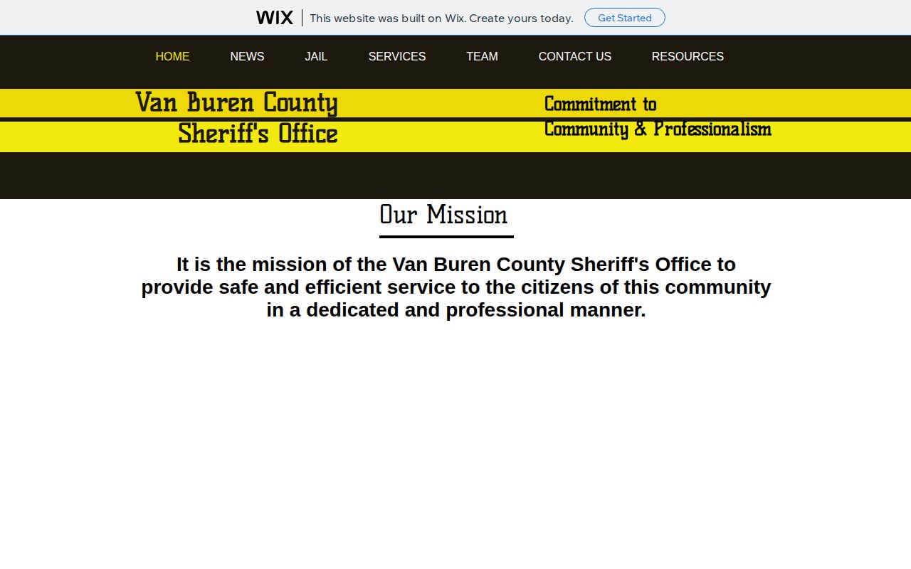 Official Van Buren County Sheriff website and agency identity